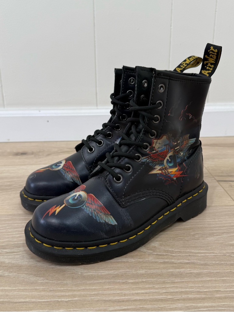 Dr. Martens X Rick Griffin 1460 Eye Multi Backhand Boots